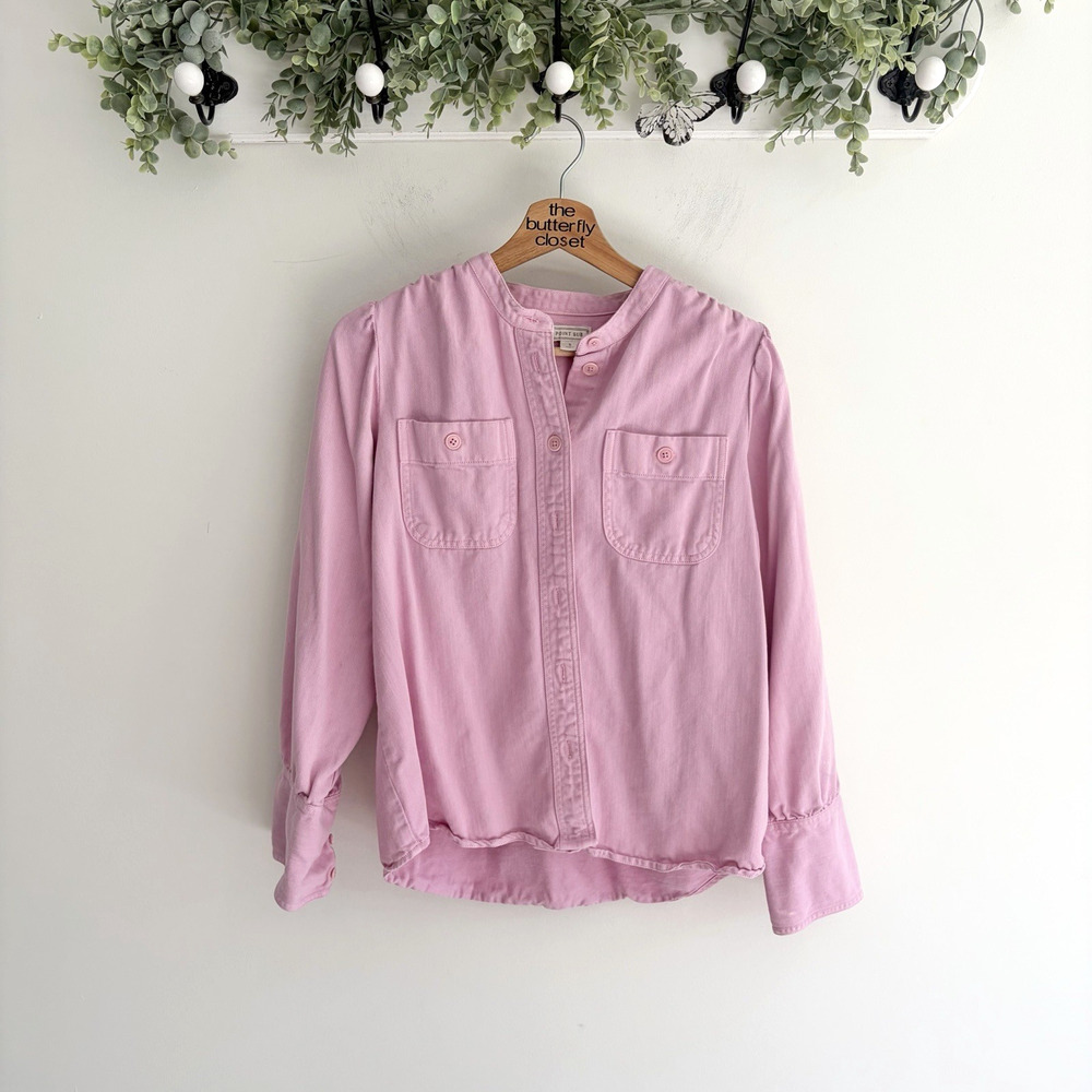 J.crew Point Sur canvas Button Down Shirt Womens Pink With Pockets Small